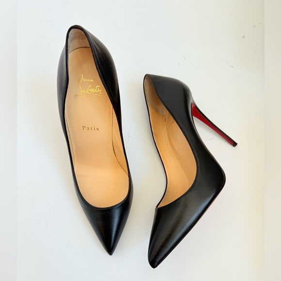 Christian Louboutin Black Nappa Leather Pigalle Follies 100mm pumps EU 40.5 - Picture 1 of 10